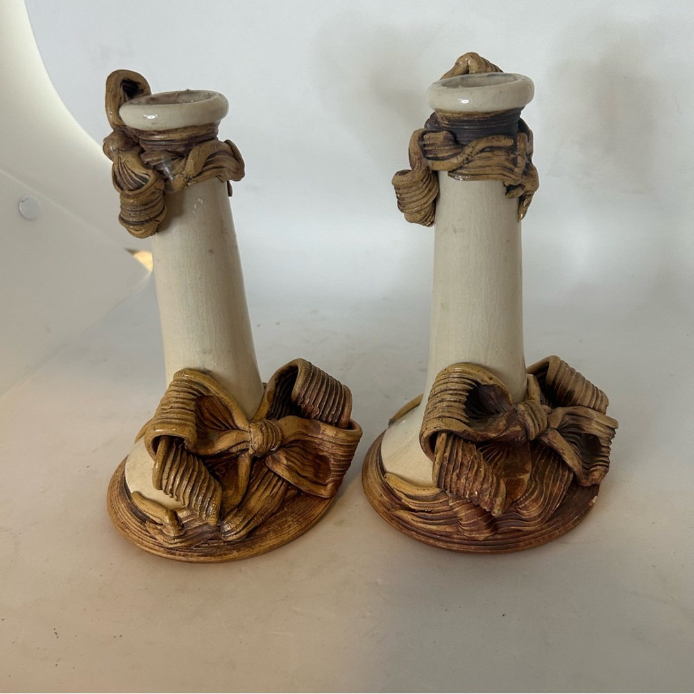Terrafirma handmade ceramic candlesticks. Dates 1998